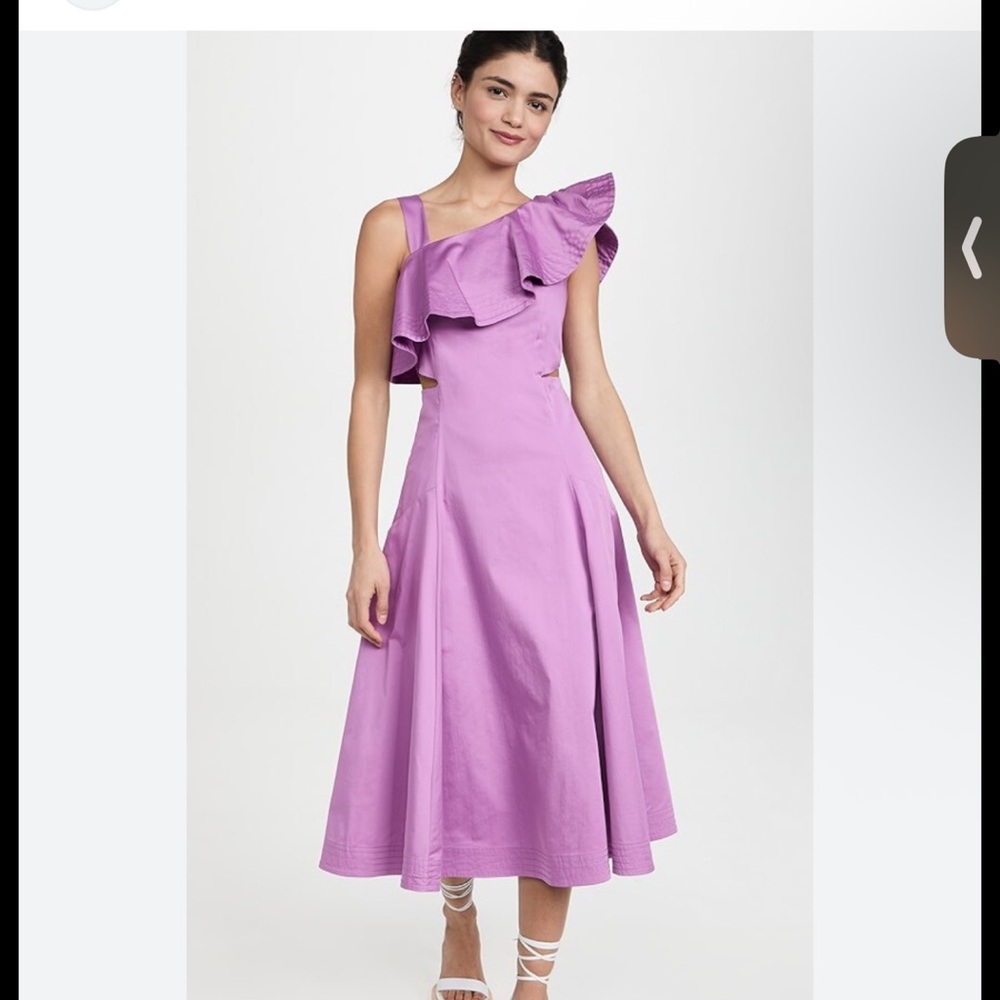 Veronica Beard One-Shoulder Purple Dress